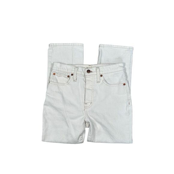 Madewell Slim Demi-Boot Jeans Cream Off White Vintage Canvas Ankle Bootcut 25P - Picture 3 of 15